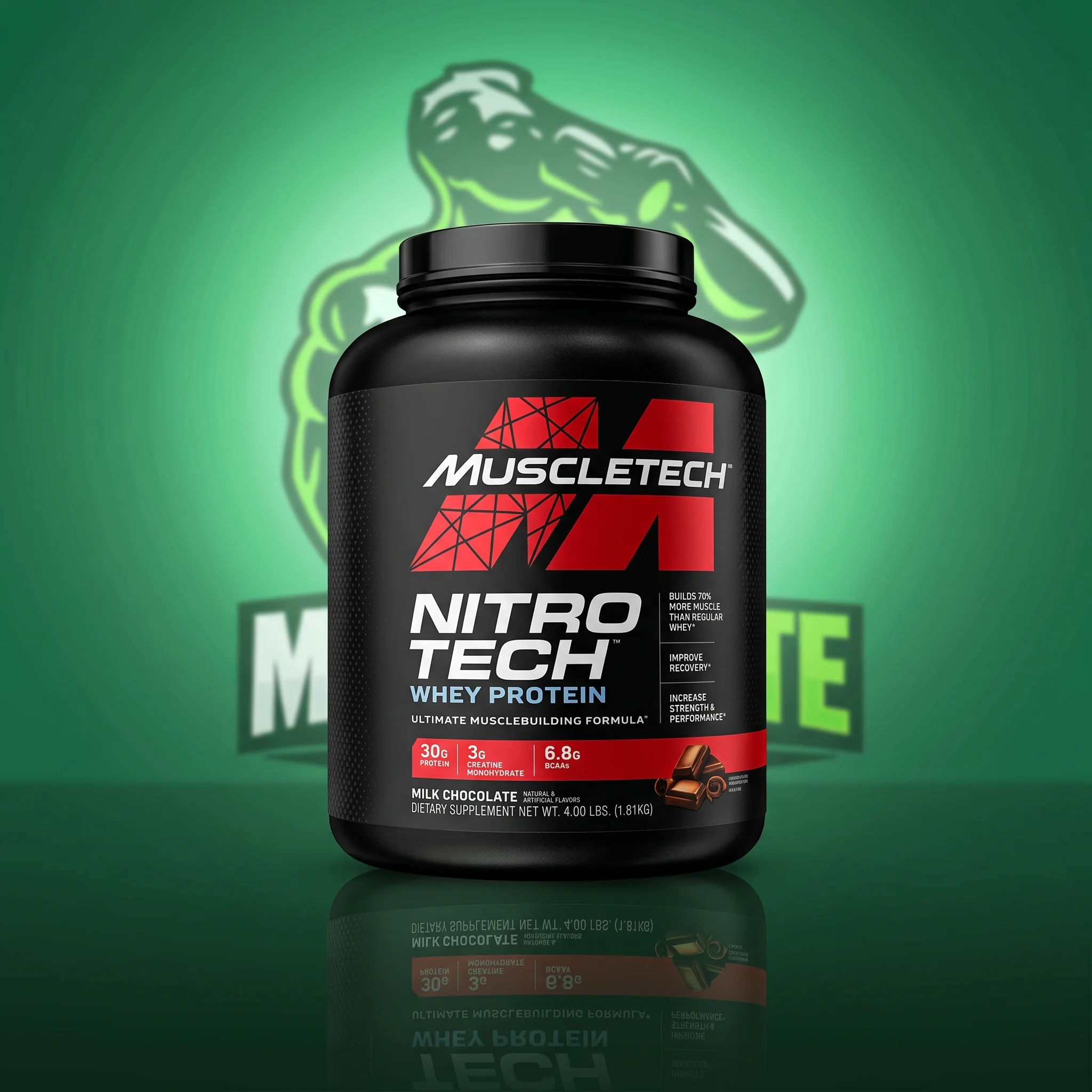 MuscleTech Nitro-Tech Whey + Creatine Formula — ماسل تك نيتروتك واي بروتين + كرياتين